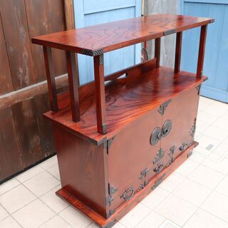 伝統工芸品 岩谷堂 ケヤキ 欅 漆塗り 南部鉄器 座卓 テーブル