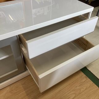 テレビ台　ホワイト　美品　半鏡面の画像