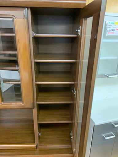 【リサイクルショップ八光　田上店　配達・設置OK】ブラウン　大型食器棚