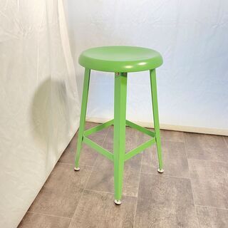IKEA イケア スツール チェア グリーン 円形 中古品①の画像