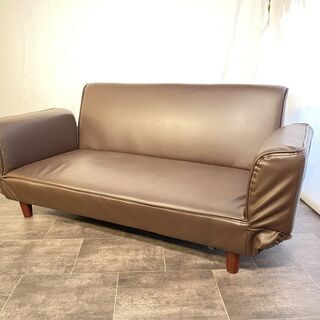 ソファベッド ソファ 茶 2人掛け 中古品