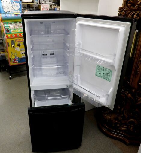 西岡店 冷蔵庫 146L 2ドア 2016年製 三菱 MR-P15Z-B1 ブラック MITSUBISHI 100Lクラス