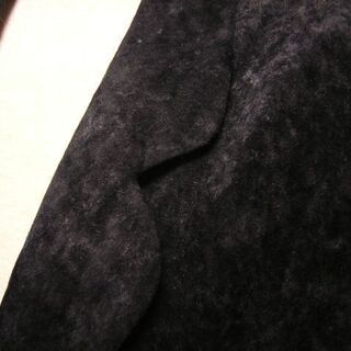 テーラードジャケット　黒　ブラック　クラッシュベロア風　プロ　ハンドメイドの画像
