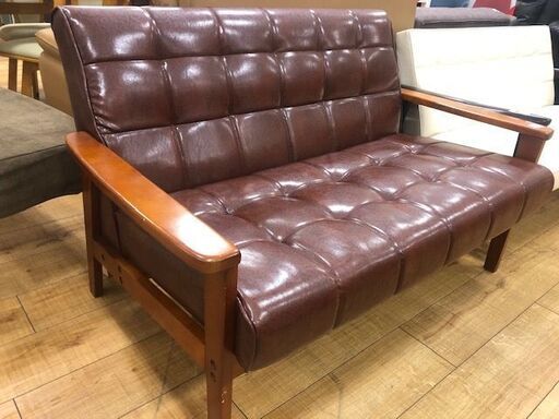 2人掛けソファー　ブラウン【トレファク南柏店】