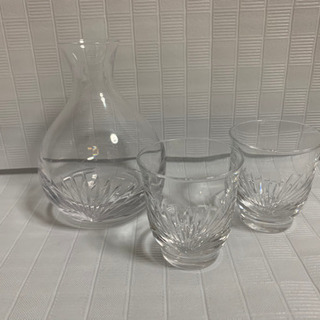 【美品】HOYA クリスタル 冷酒セット(徳利、グラス)