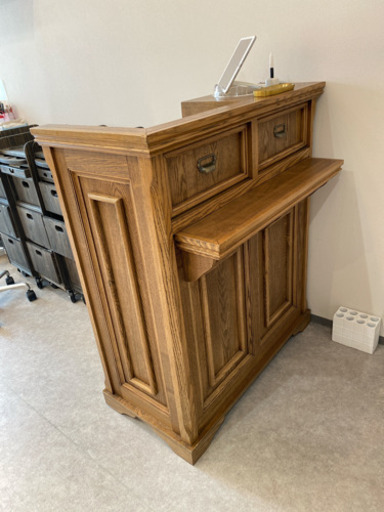 【シャビーシック】木製アンティークレジカウンター VICTOIRE-900BR