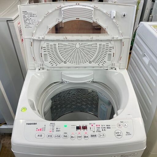 美品【 TOSHIBA 】東芝 ZABOON 洗濯8.0kg 全自動洗濯機 浸透ザブーン洗浄 パワーと低騒音 AW-D836