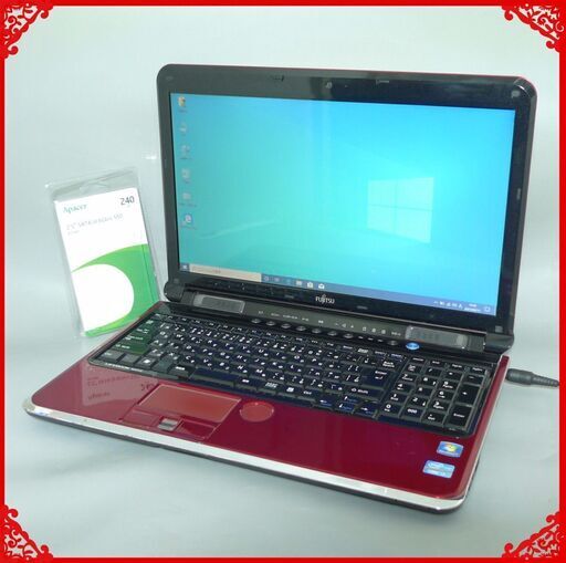 送料無料 新品SSD240GB 1台限定 ノートパソコン 中古動作良品 15.6型 富士通 AH77/C Core i7 8GB Blu-ray 無線 カメラ Win10 LibreOffice
