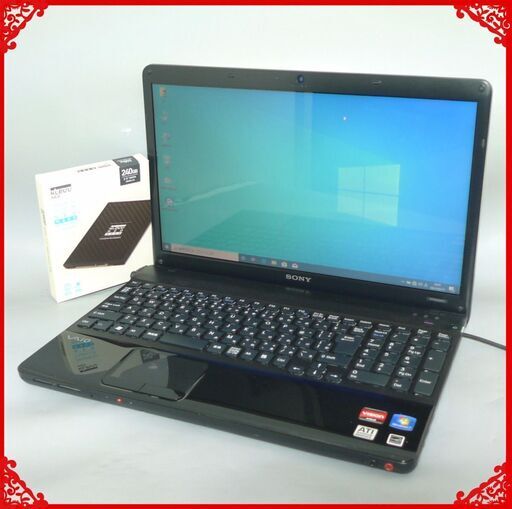 送料無料 新品SSD240GB 1台限定 ノートPC 中古良品 15.5型 SONY VPCEE26FJ AMD Athlon II 4GB DVDRW 無線 カメラ Win10 LibreOffice