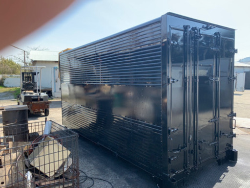 No.469 アルミバン 2ｔ ロングアルミ箱 バイク倉庫 トラックコンテナ コメ保管庫 物置 DIY