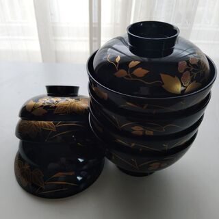 蓋付き汁椀　5つセットの画像