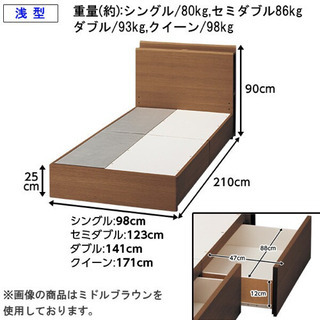 ニトリ　 シングルベッドフレーム引出し付