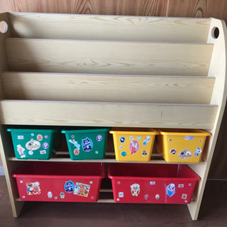 【引取先決定】おもちゃボックス＆絵本棚　一体型収納