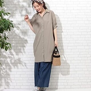 [ロペピクニック] バックタックロングシャツ レディース　サイズ：38（M）の画像