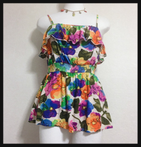 ご購入者様決定[ANAP]キャミソール チュニック 花柄 カラフル トップス