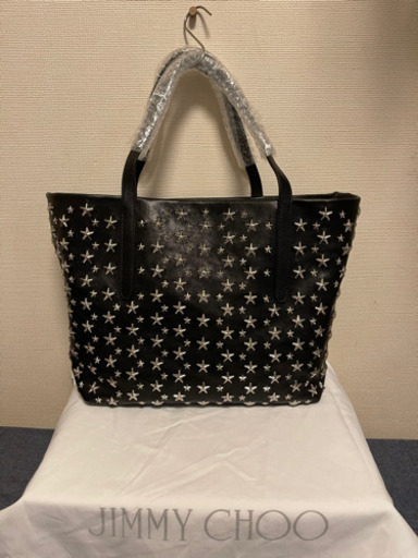 新品☆JIMMY CHOO　ジミーチュウ☆黒×シルバースタースタッズトートバッグ