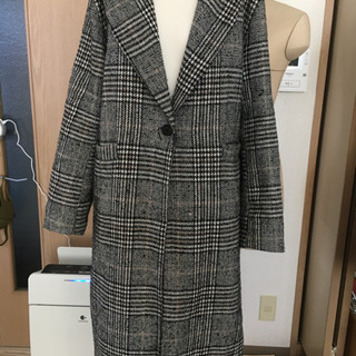【話し中】チェック柄コート　裏がキルティング加工の画像