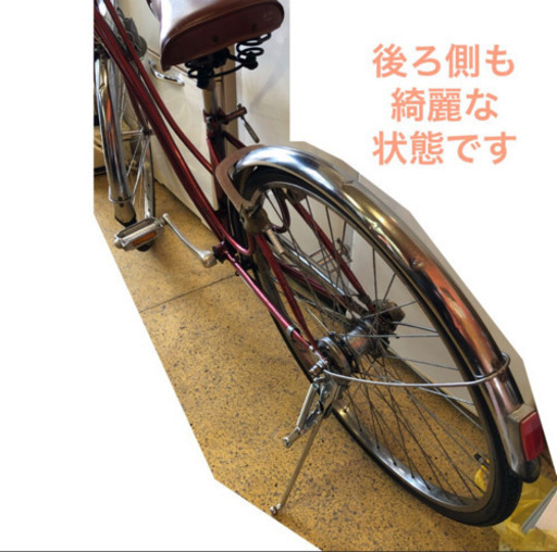 レトロ自転車 BEST QUALITY 3変速 27インチ 赤色 NO.162