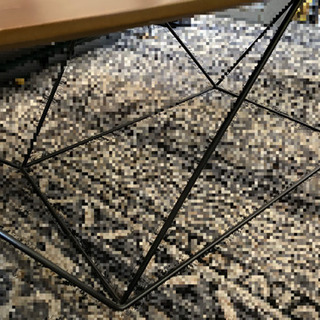 木製ローテーブル　鉄製フレームの画像