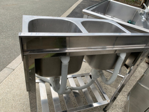 ☆中古品　アズマ　2槽シンク　750x450x800mm☆