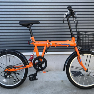 ☆ご相談中☆新古車☆ 折り畳み自転車 オレンジ色 20インチ 外装6