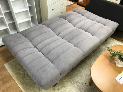 【リサイクルショップ光　田上店】グレー　3人掛けソファベッド