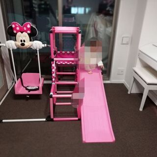 【美品】ミニーちゃんのジャングルジム＆滑り台--良品--箱無し 