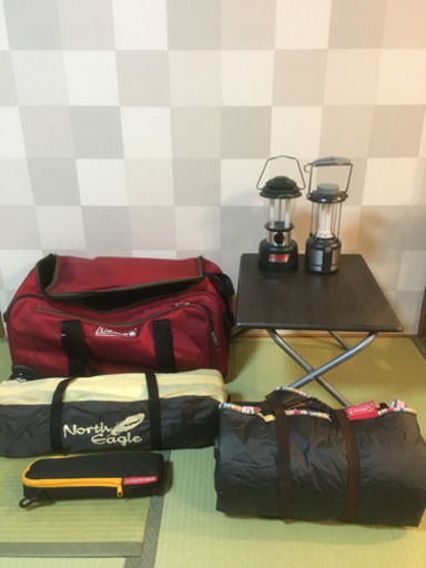ソロキャンプセット　コールマン　ノースイーグル　テント　キャリー