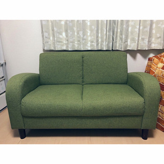【あげます】ソファ 2人掛けソファ ローソファ グリーン
