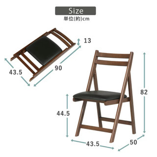 折りたたみ椅子　白　木目調の画像