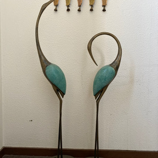 【美品】とり　鳥　木彫　オブジェ　置物　インテリア　工芸品　美術品　A2913 美品】とり鳥木彫オブジェ置物インテリア工芸品美術品A2913