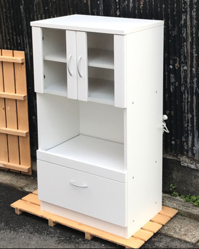 小型食器棚　ホワイト③