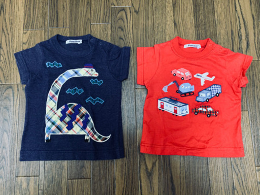 【半額以下/美品】familiar Tシャツ セット 恐竜 乗物