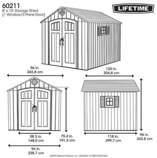 新品 自宅まで配送 組立可 アメリカ製 LIFETIME社 倉庫 屋外物置