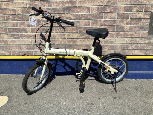 折りたたみ自転車　16インチ　6SP  Ｍ−103  アイボリー　14080円
