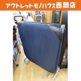 折りたたみベッド シングル 布製 キルティング ネイビー マット...