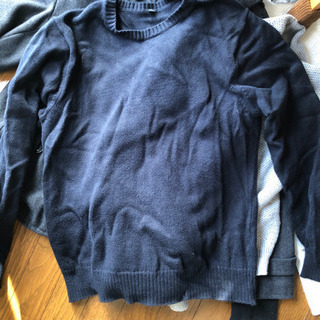 あげます 無印良品 メンズ綿ニット ネイビー Mサイズ