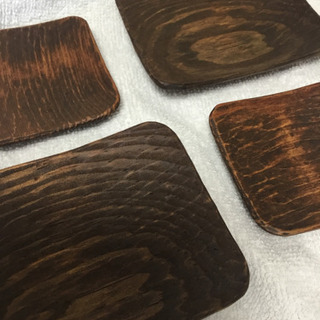 小皿　豆皿　木皿　アジアン　4枚セットの画像
