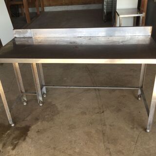 業務用 ステンレス作業台 調理台 厨房 ガード付き H90cm ...