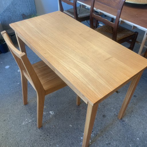 無印良品　タモ材　デスク・チェア