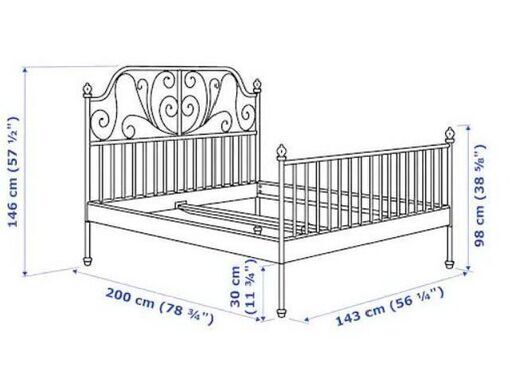 イケア　IKEA　ダブルベット　LEIRVIK　マットレス付き　MORGEDAL 