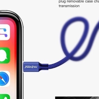 iPhone 充電ケーブル Lightningケーブル  ブルー1mの画像