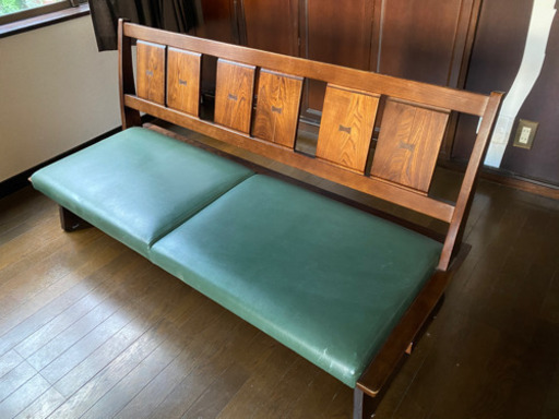 値下げ【引越処分】カリモクのベンチ　ビンテージ