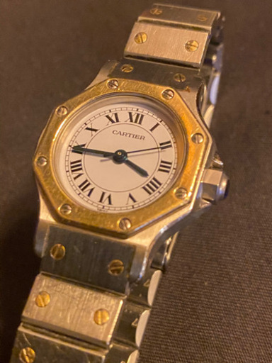 可動品　CARTIER カルティエ サントス オクタゴン SS×YG K18 腕時計　自動巻