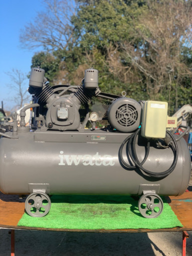 IWATA イワタエアーコンプレッサー SP-37BR 230Lタンク　三相200v 再塗装