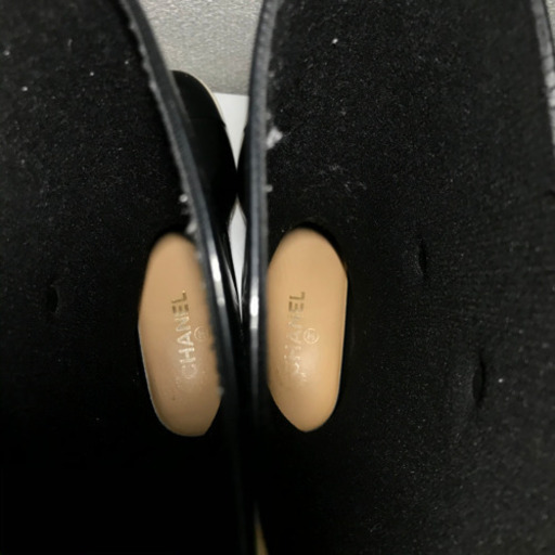 シャネル　CHANEL カメリア　レインブーツ　23.5cm