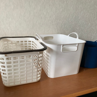 ランドリーセット　（買い物カゴにも！）あみカゴ以外は柔らかい素材ですの画像