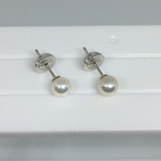 本真珠ピアス ホワイトゴールド 5mm