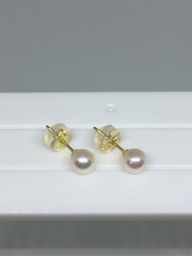 本真珠のピアス k18 5mm