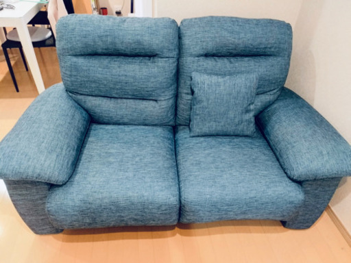 【都内、埼玉一部地域無料配送】美品　2人用布張りソファ(NポケットA12 S-HI DR-TBL)